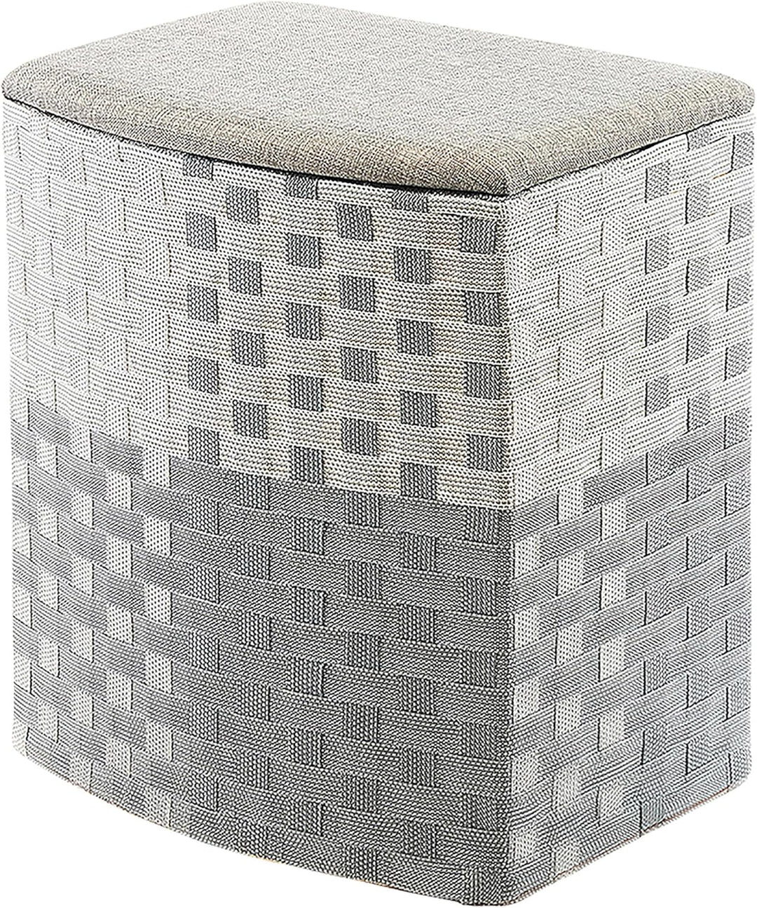 Kobolo Wäschekorb Wäschebehälter Wäschesammler - Nylon - grau-weiss - 44x32x52 cm, Grau-weiß