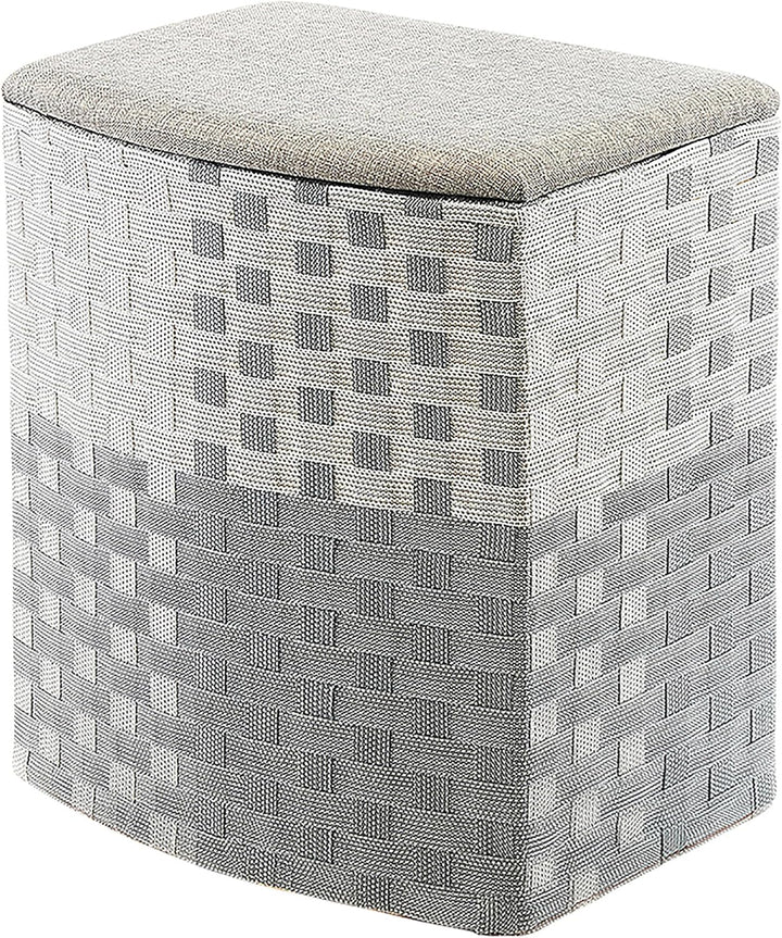 Kobolo Wäschekorb Wäschebehälter Wäschesammler - Nylon - grau-weiss - 44x32x52 cm, Grau-weiß