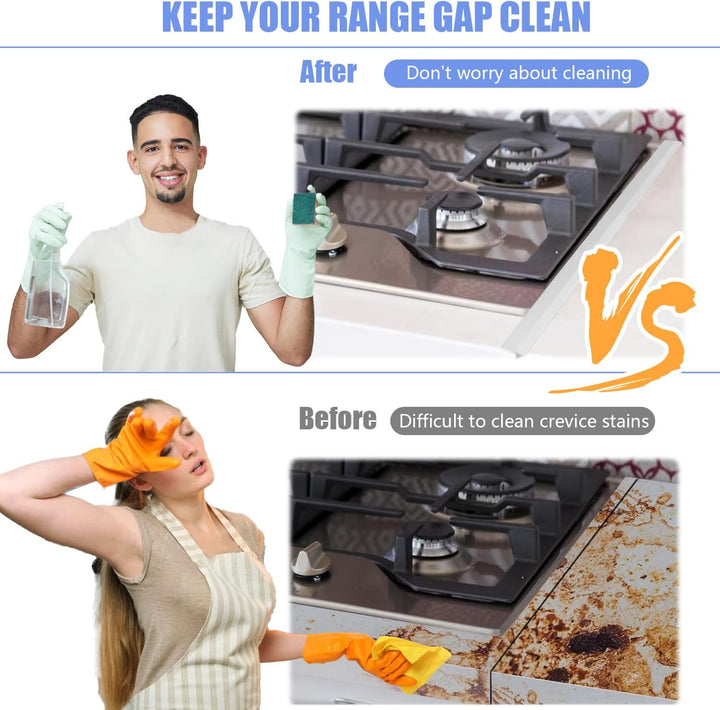 2 Stück küchenleiste arbeitsplatte,Edelstahl Stove Gap Cover Für Herdplatten Breite 0.79 Zoll&verste
