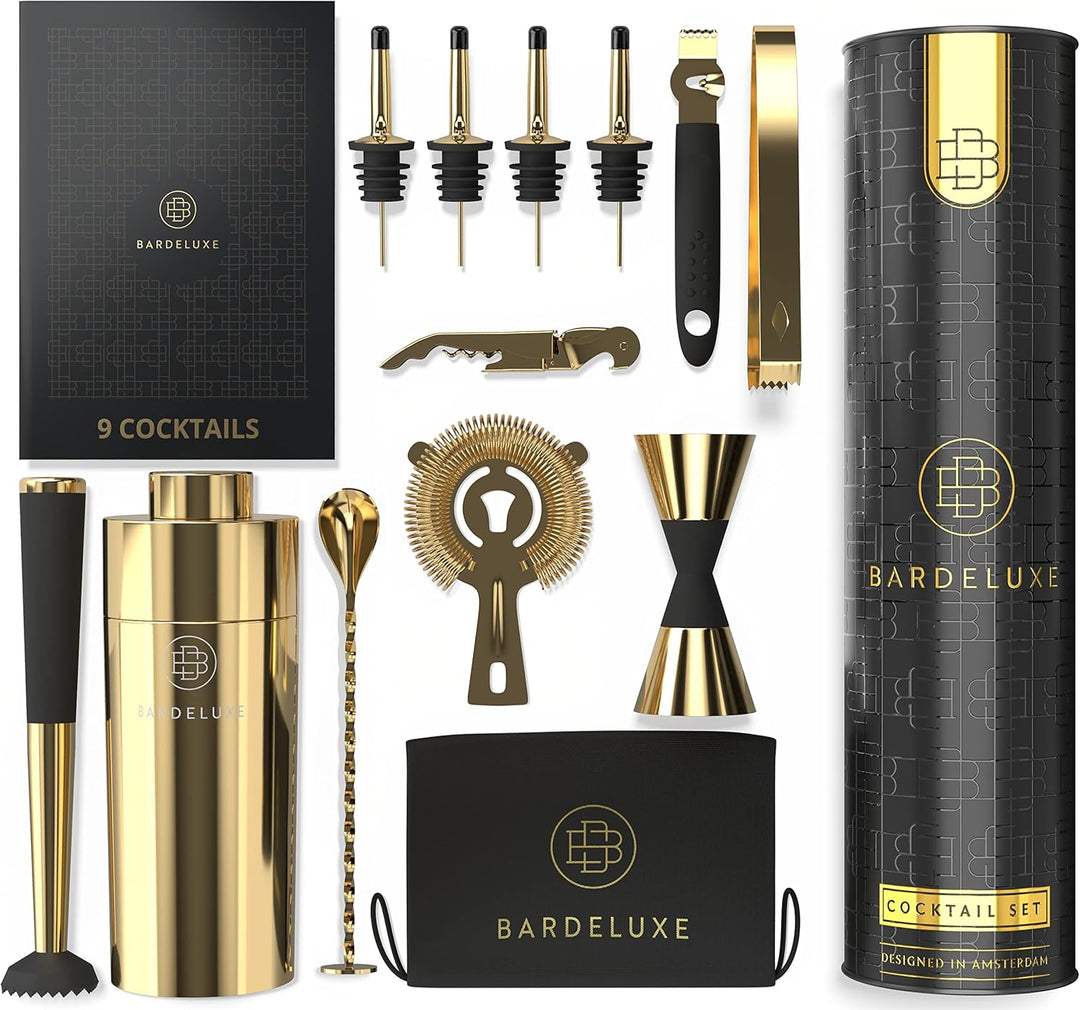BarDeluxe® Cocktail Set 12-teilig, Barkeeper Set, Cocktail Mixer Set | 750ml Cocktailshaker Edelstah
