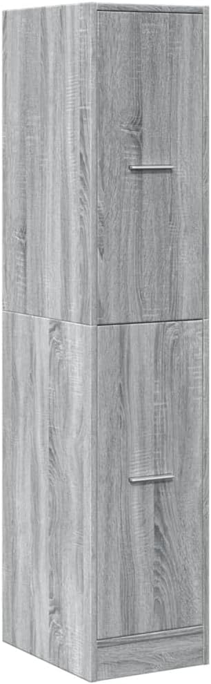 Homgoday Apothekerschrank Holzwerkstoff Grau Sonoma, 4 Schubladen, 60 kg Tragfähigkeit Model855174,