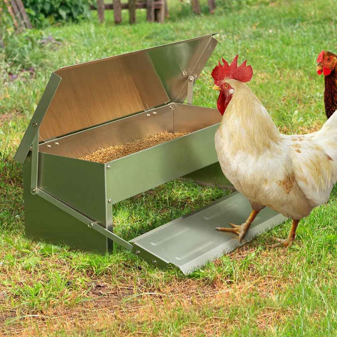 TERRE JARDIN - Futterstation für Hühner mit Pedal, 5 kg