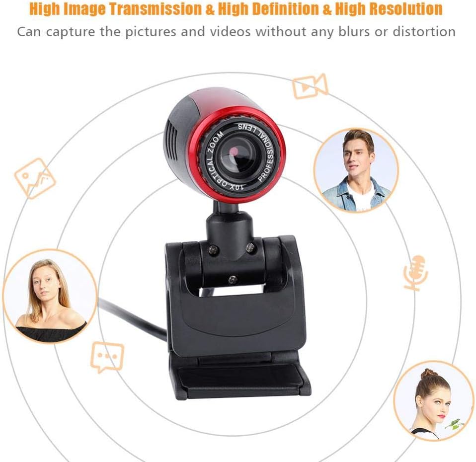 Annadue 360 ° USB 2.0 Full HD Webcam Online Arzt Termin Webkamera mit MIC 16MP HD Webcam Webkamera C