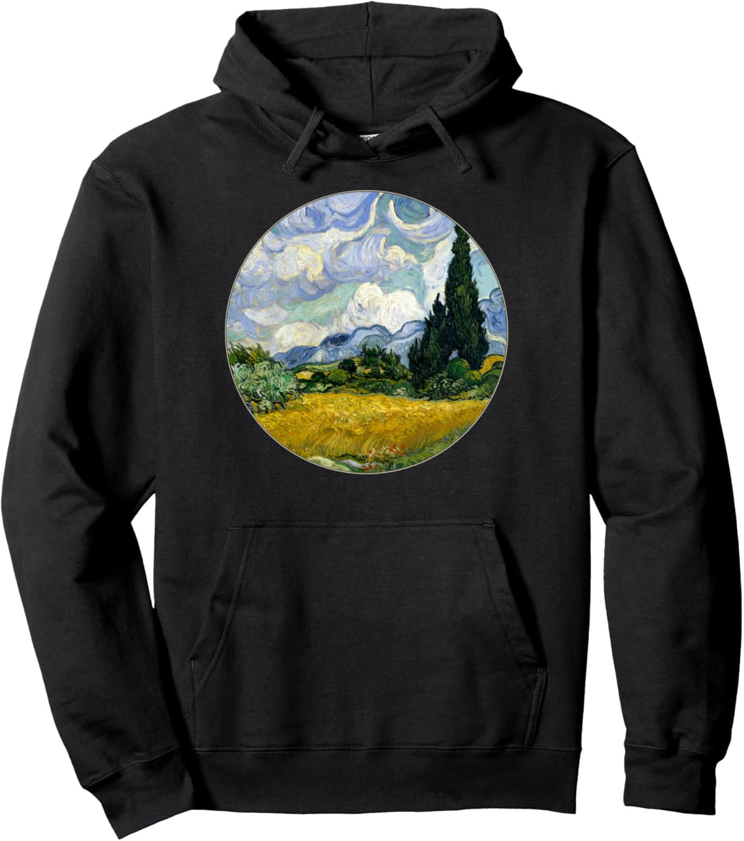 Van Gogh "Weizenfeld mit Zypressen" Berühmte Kunst Stilvoll Pullover Hoodie