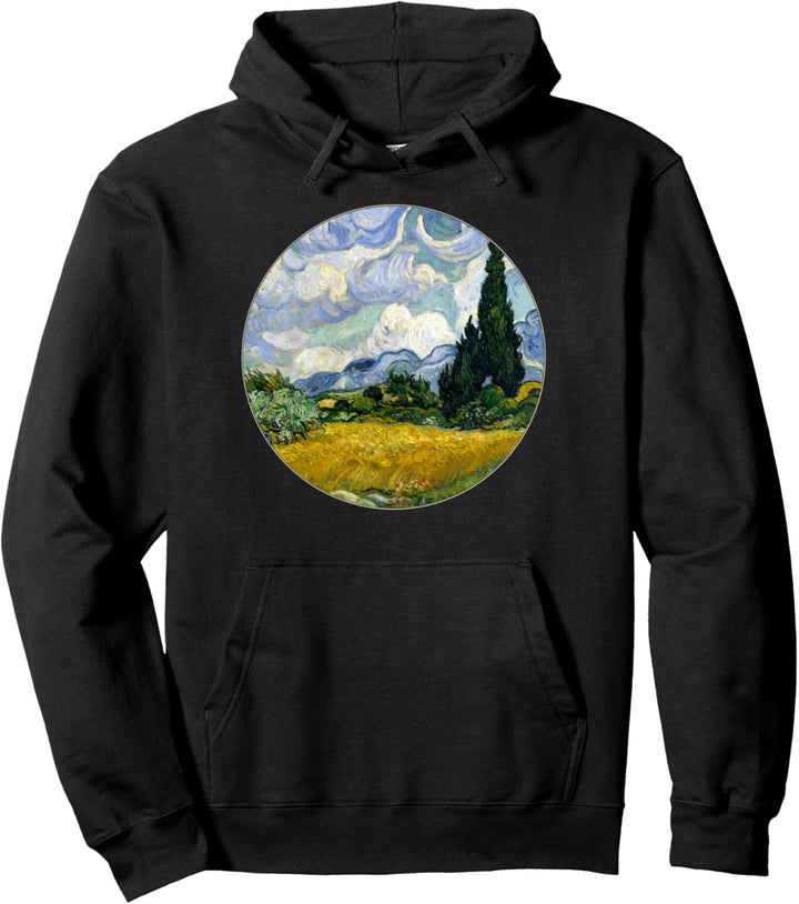 Van Gogh "Weizenfeld mit Zypressen" Berühmte Kunst Stilvoll Pullover Hoodie