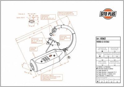 Auspuffanlage LeoVince Komplettanlage SITO PLUS, Stahl, mit Zulassung für Honda SJ 50 Bali