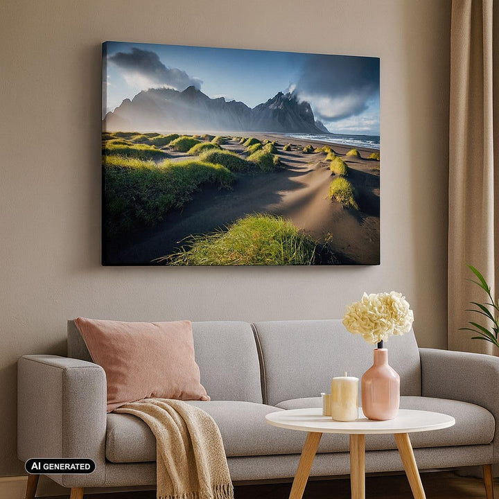 Bilder auf Leinwand 100x70cm Leinwandbild mit Rahmen Vulkan Natur Gross Wanddeko Bild Schlafzimmer K