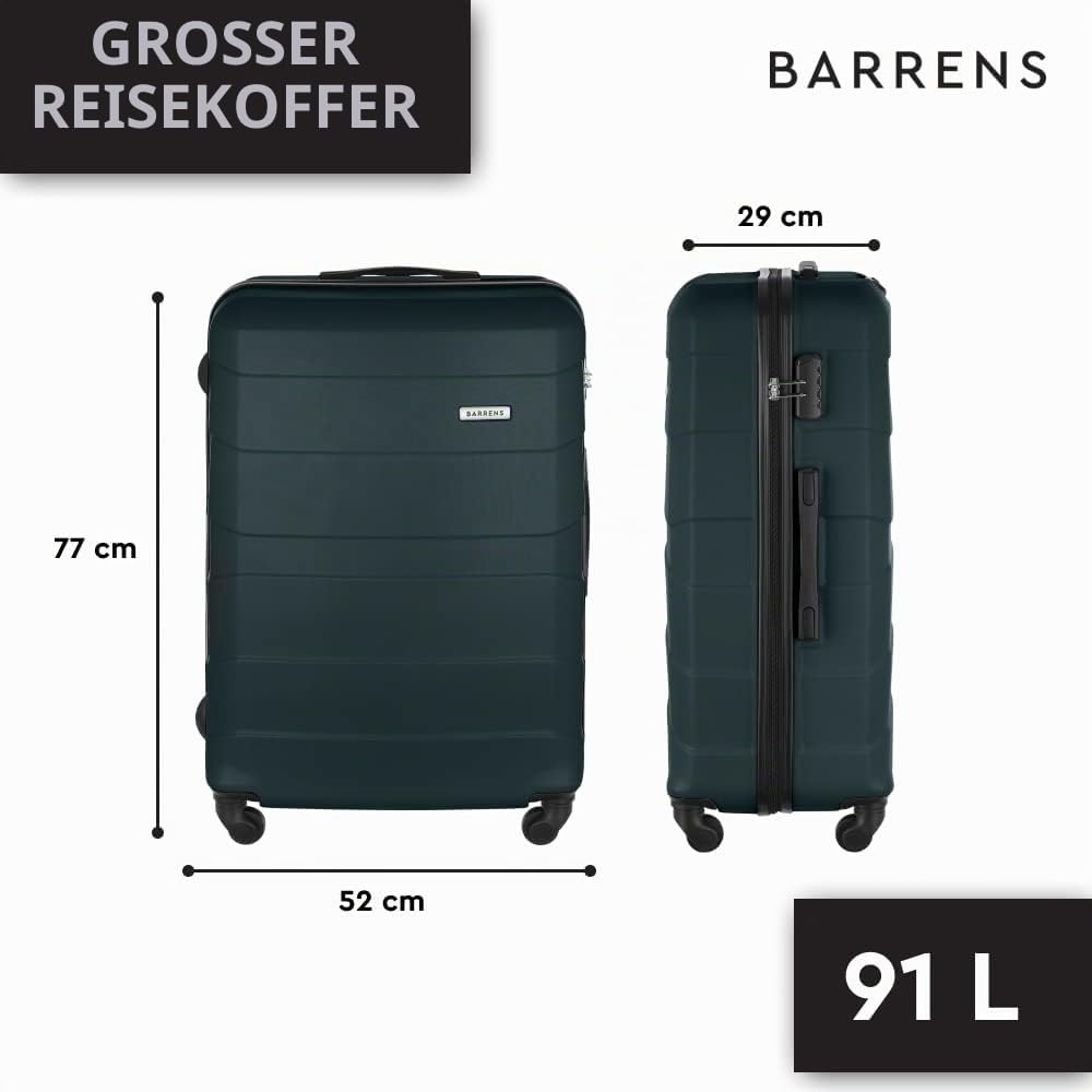 BARRENS Grosser Koffer Zwillingsrollen Hardcase Reisekoffer Koffer Trolleys Hartschale Rollkoffer Gr