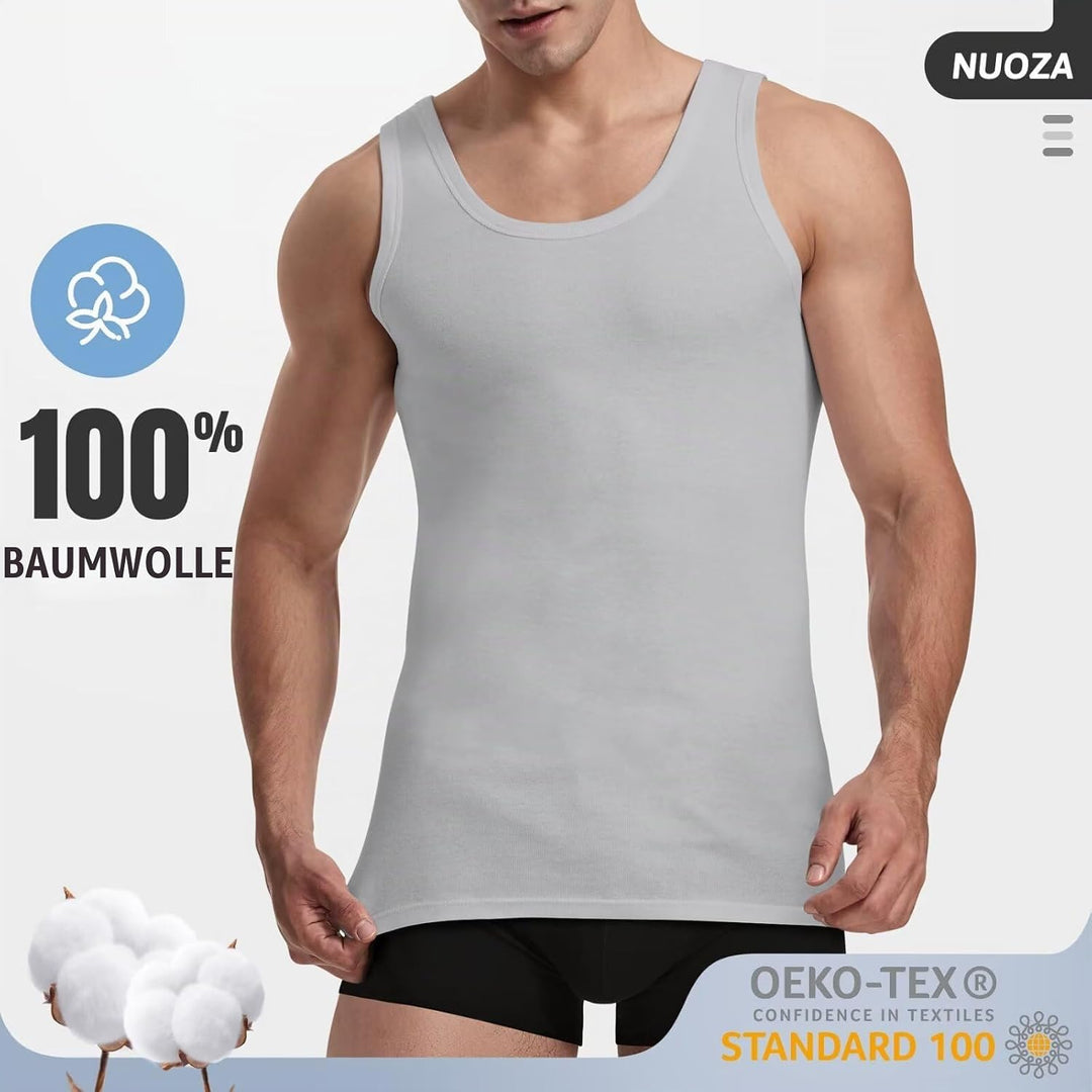 NUOZA 3/5er Pack Unterhemd Herren Tank Top Viele Farben 100% Hochwertige Baumwolle Schrumpft Nicht V