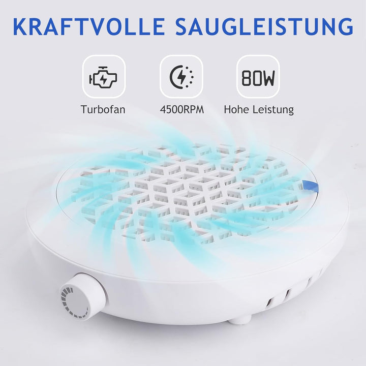 Staubabsaugung Für Nägel Mit Filter，80W Nagelstaubsammler leistungsstarker Vakuumventilator, Staubsa