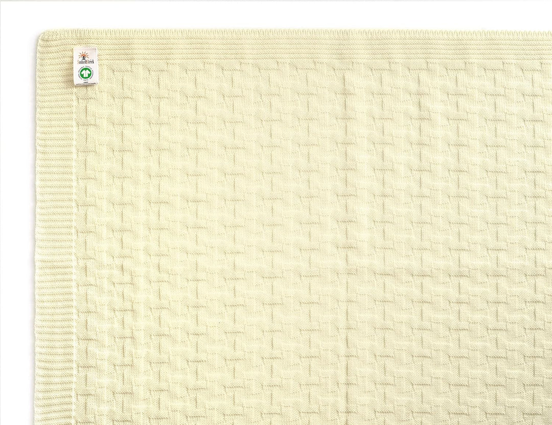 Sonnenstrick 3009SWKL Babydecke Kuscheldecke Strickdecke aus 100% Merino Schurwolle 80x80 cm made in