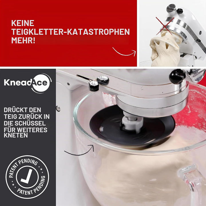 KneadAce Knethaken-Schutz für Küchenhelfer – verhindert, dass Ihr Teig hochklettert und Ihren Mixer