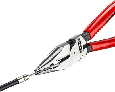 KNIPEX 08 21 185 SB Spitz-Kombizange mit Kunststoff überzogen schwarz atramentiert 185 mm