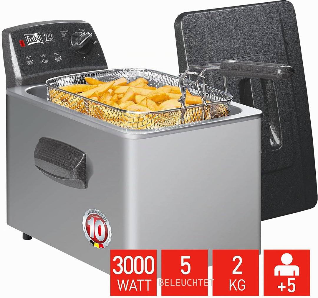 FRITEL Friteuse Turbo SF 4551M - Doppelwiderstand - 5 Liter - 3200W