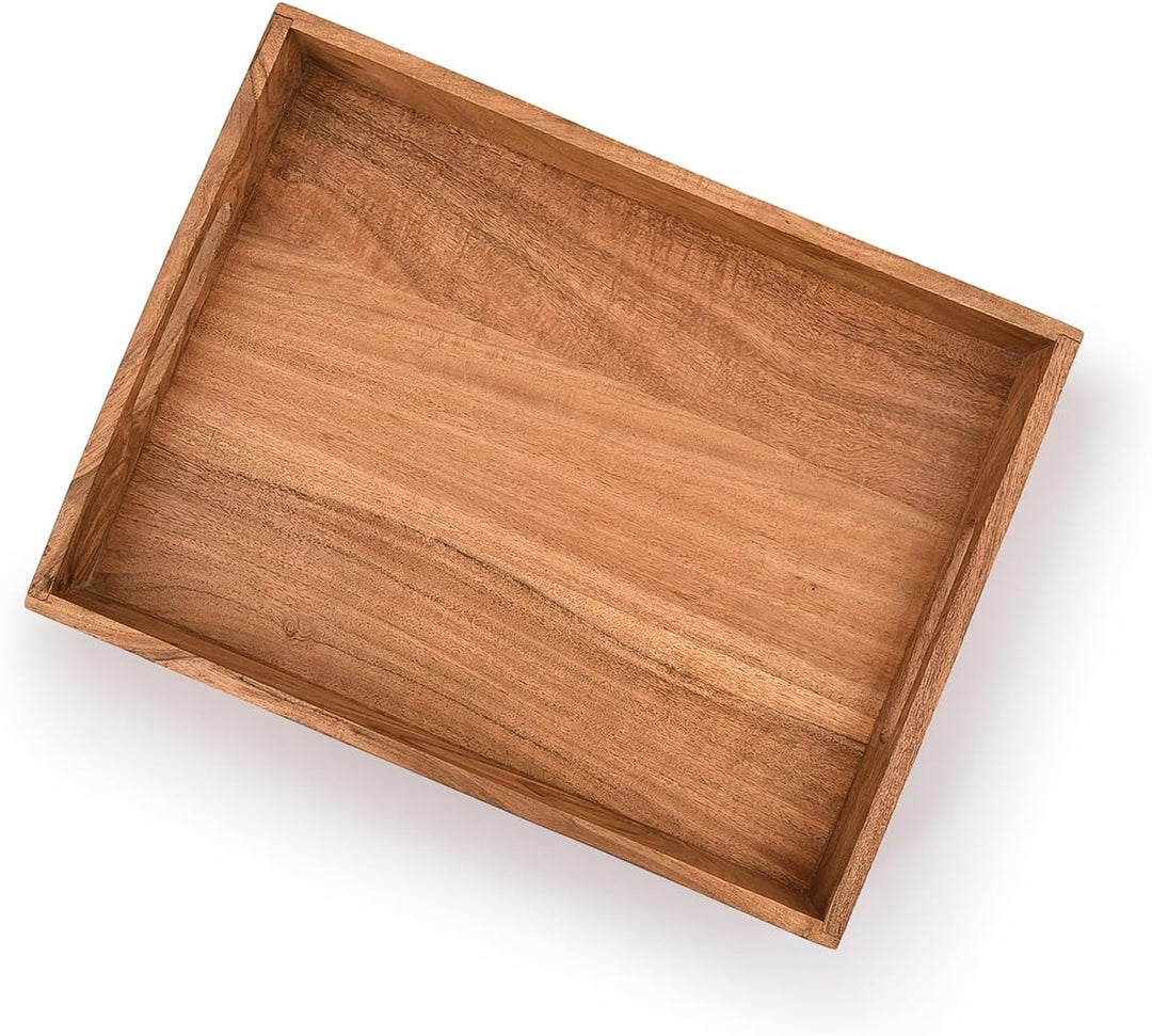 Kaizen Casa Rechteckiges Serviertablett aus Holz, Holzteller, Tee-/Getränketablett, Abendessen-Servi