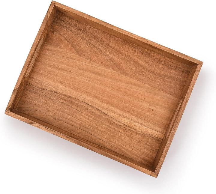 Kaizen Casa Rechteckiges Serviertablett aus Holz, Holzteller, Tee-/Getränketablett, Abendessen-Servi