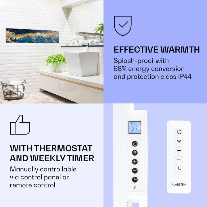 Klarstein Infrarotheizung mit Thermostat, 350W Elektroheizung, Smart Home Bild-Infrarotheizung zur W