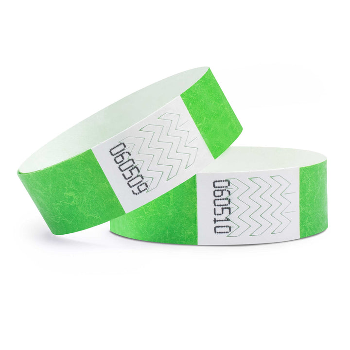 linie zwo ®, 1000 Stück Einlassbänder/Securebänder Tyvek ® 19 x 254 mm, Neongrün, Neongrün
