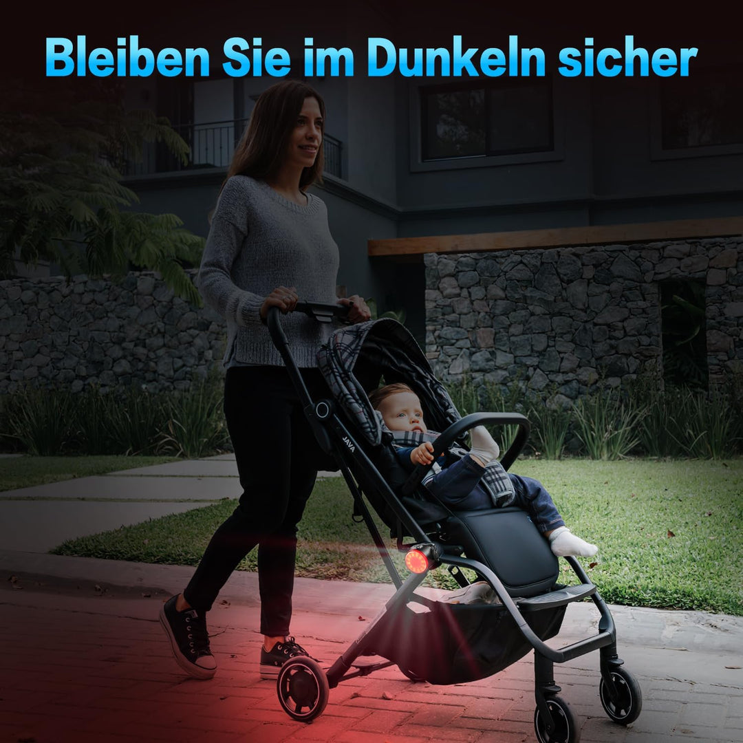 Mucek 2 Stück Kinderwagen Licht, Kinderwagen Beleuchtung, Kinderwagenlichter LED mit weissem rotem L