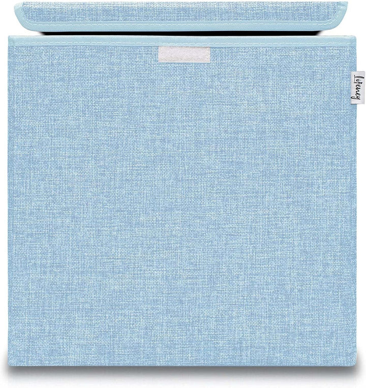 LIFENEY Aufbewahrungsbox mit Deckel im 3er Set Beige, Grau und Blau I Dreierpack Spielzeugbox passen