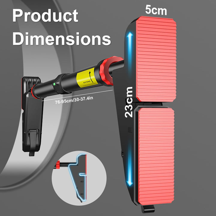 Verstellbare Klimmzugstange 76–95cm ohne Bohren, 3-fach Arretierung | Ergonomische Griffe, breite ru