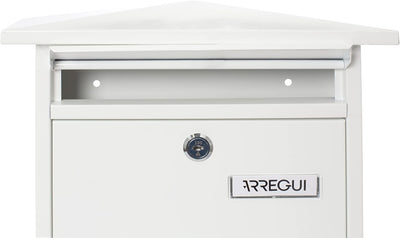 Arregui Home E5711 Individueller Briefkasten aus Stahl, Grösse M (DIN A4), Weiss, Weiss