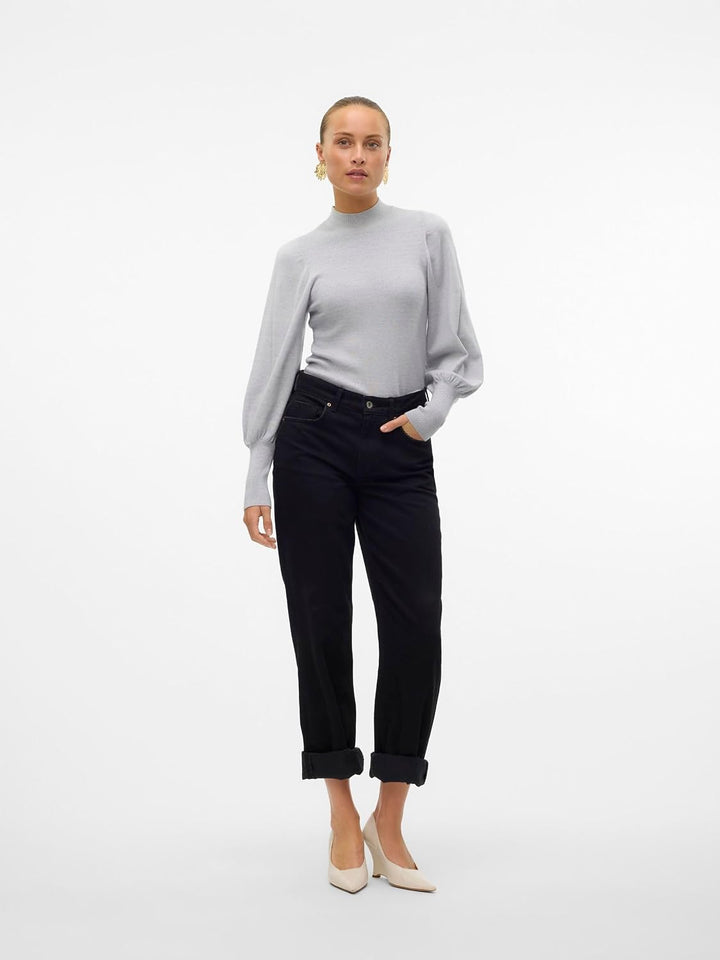 VERO MODA Female Strickpullover VMHOLLYKARISPUFF Strickpullover | Knitted Pullover S Light Grey Mela