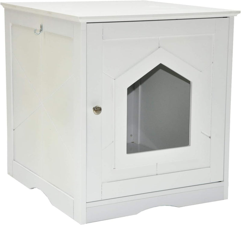 nanook Design Katzenhaus für Katzentoilette - weiss - Holz - 48x53x51 cm - Katzenklo Katzenschrank