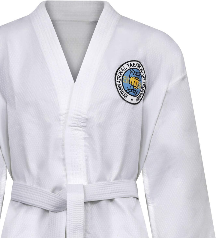 Playwell Elite Ultra Licht Itf Taekwondo Masters Performance Kämpfer Anzug - Weiss, 180cm