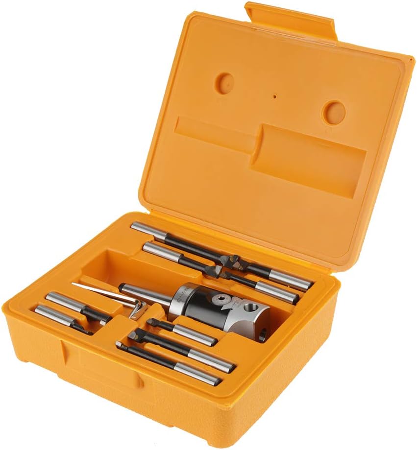 Bohrkopf SET, 1 Satz MT2 -M10 F1-12 50mm Bohrkopf Mit 9 Stück 12mm Bohrstangen, MT2 M10 * 1,5 1-1/2"