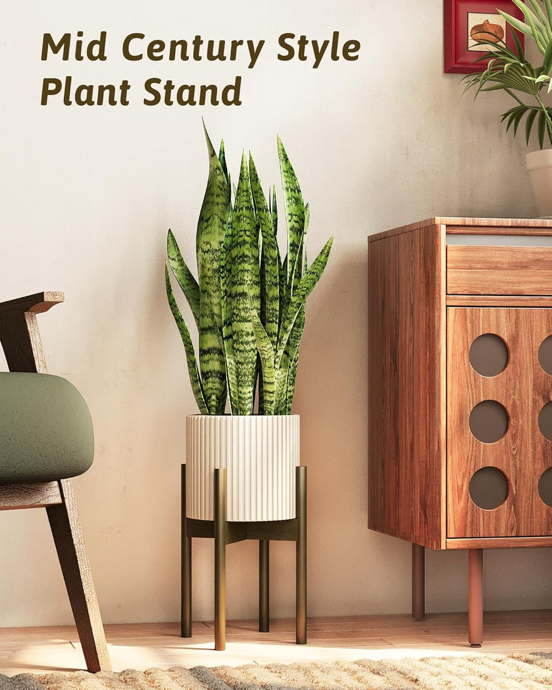 Bamworld Bambus Blumenhalter, Verstellbarer Topfständer Teebraun, Wetterfester Blumenhocker für Haus