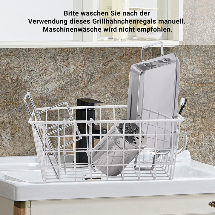 AMOZO Hähnchenbräter - Edelstahl Hähnchenhalter - Bierdose für Hähnchengrill - Grillzubehör für Barb