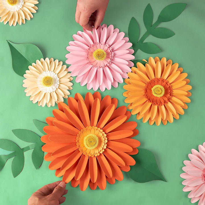 Easy Joy 6 Stück 3D Gänseblümchen Wanddeko,Papier Blumen Deko,Künstliche Blumen für Muttertag,Wohnzi