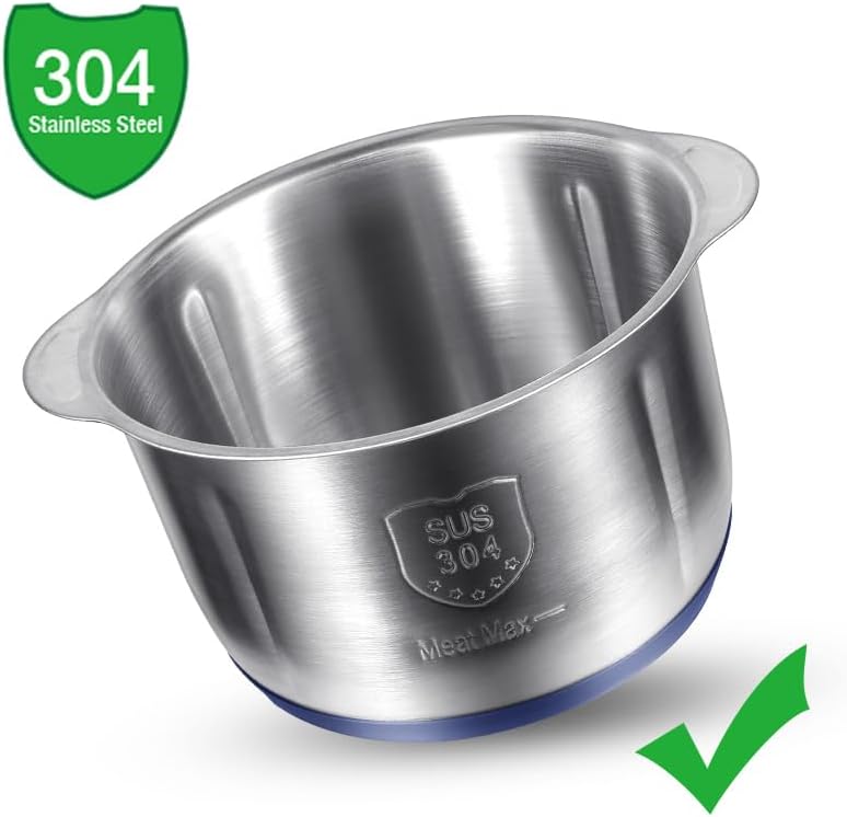 Zerkleinerer Elektrisch 500 W, 5L Elektrischer Fleischwolf mit 5 Geschwindigkeit und 6-Edelstahlklin