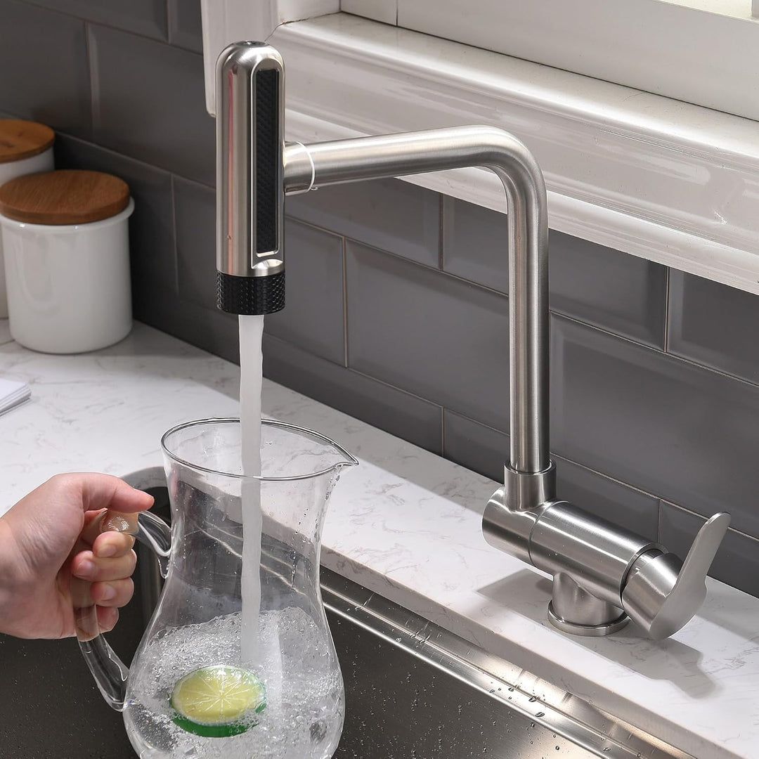 Vorfenster Küchenarmatur Klappbar,4 Wassersprühmodi, Hochdruck Wasserhahn Küche Vorfenster, Vorfenst