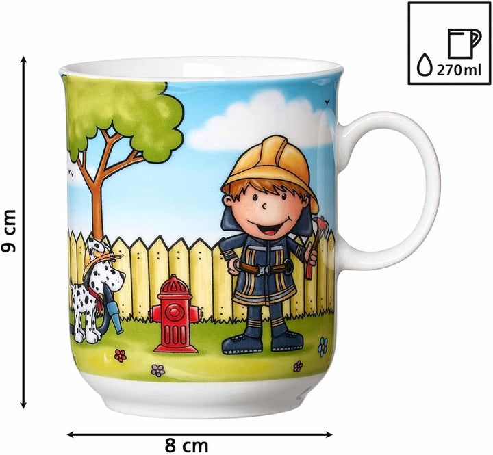 Ritzenhoff & Breker Kindergeschirr Set Feuerwehrmann Bernie, 3-teilig, Bunt, Schale Becher Teller au