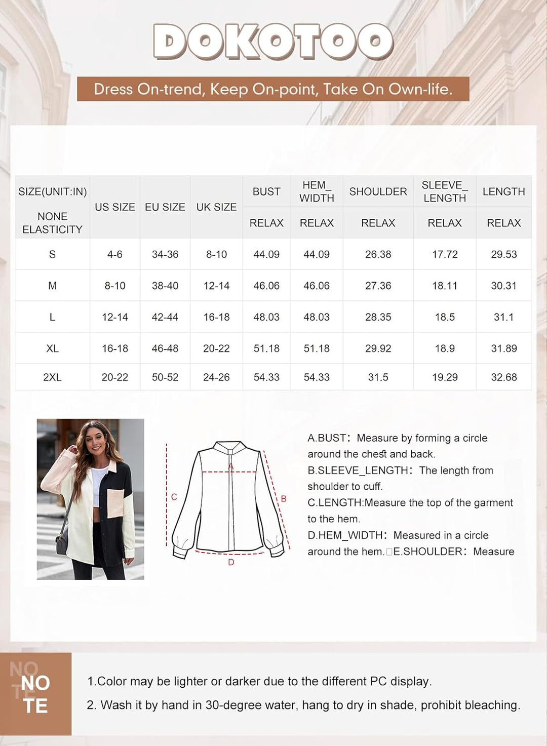 Dokotoo Bluse Damen Musselin Langarmshirt Baumwolle Lässig Oberteile Hemd Langarm Einfarbig Tops Far