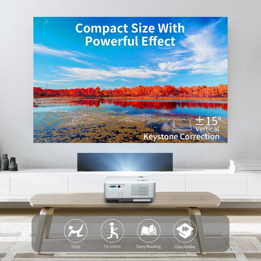 Beamer, Beamer 4K 20000 Lumen Native Full HD 1080P, 5G WiFi Bluetooth Mini Beamer 4K Heimkino, Beame