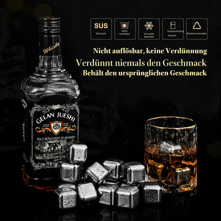 Geschenke für Männer - Eiswürfel Edelstahl Wiederverwendbare Metall Whisky Steine für Jahrestag Und