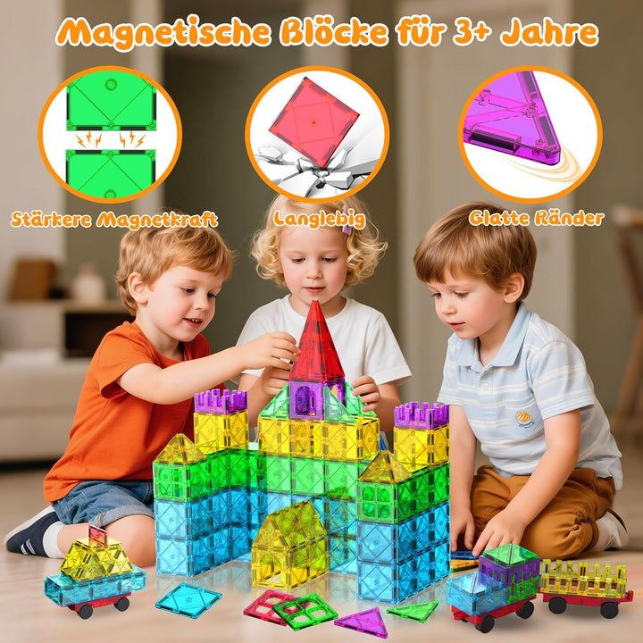 Magnetische Fliesen Kinder Magnetbausteine: 52 Teile Magnetische Bausteine Magnetblöcke Magnetic Til