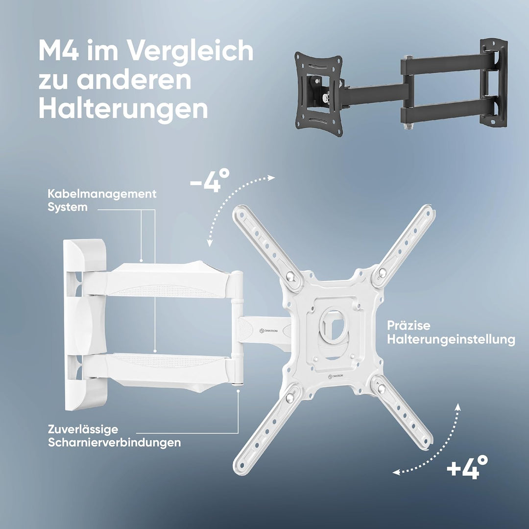 ONKRON TV Wandhalterung schwenkbar für 32-65 Zoll TVs bis zu 35 kg, universal TV Wandhalterung auszi