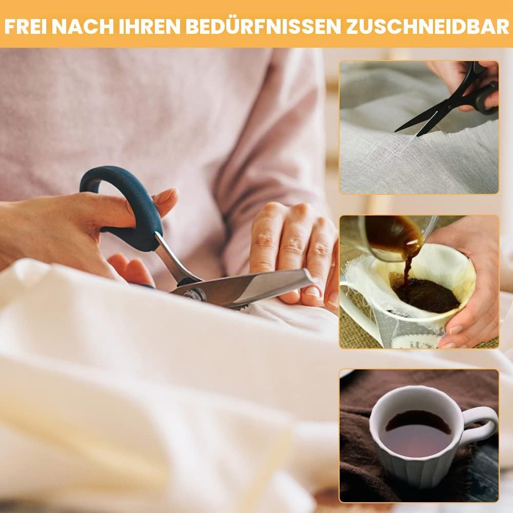 Refrung 10 Stück Seihtuch Passiertuch 50 x 50cm Käsetuch Filtertücher Waschbarem Filtertuch Siebtuch