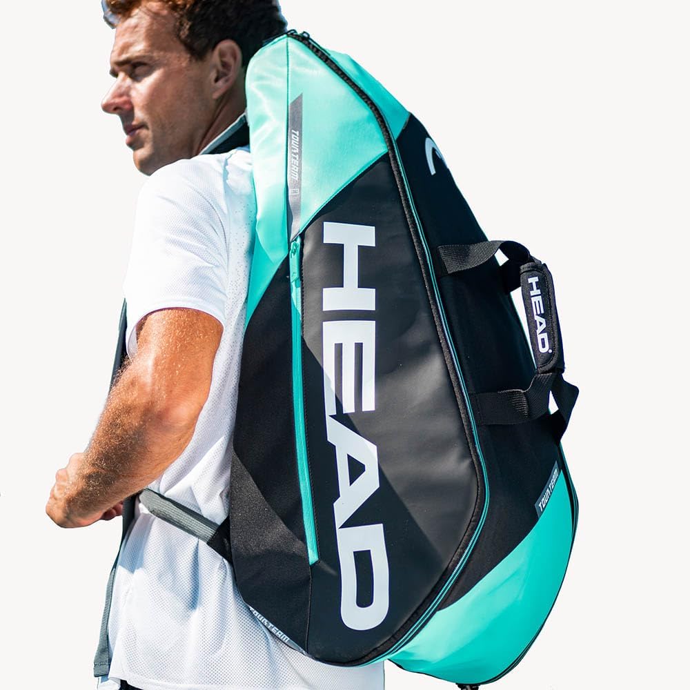 HEAD Unisex – Erwachsene Tour Racquet Bag M Tennistasche 6R Schwarz/Mint, 6R Schwarz/Mint