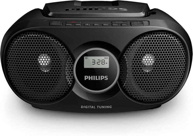 Philips Audio AZ215B/12 CD-Soundmachine (Digital UKW, Audioeingang, 3 Watt, leicht bedienbar) schwar