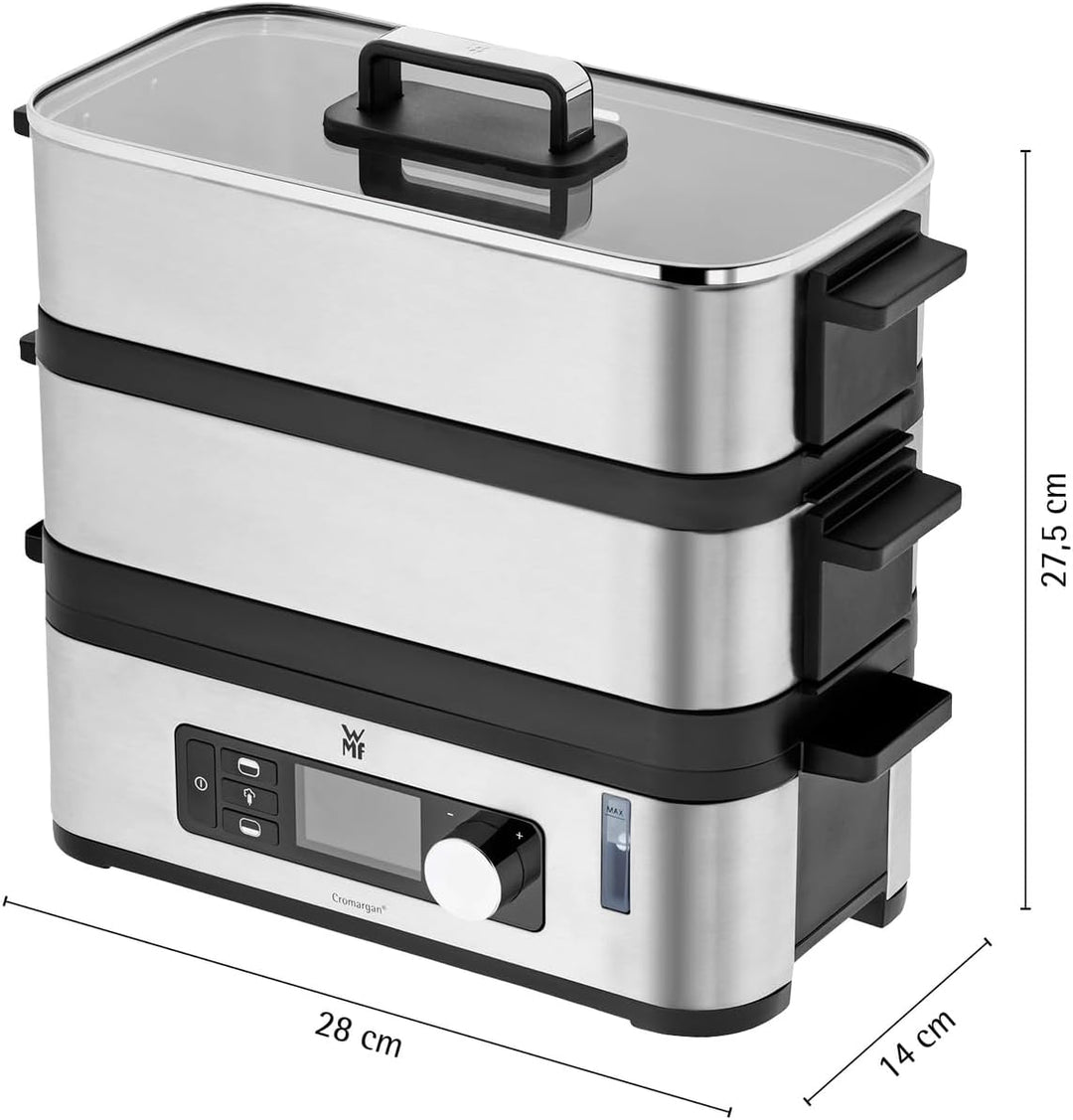 WMF KÜCHENminis Dampfgarer, 2 individuell regulierbare Garräume mit je 2,15 l, Warmhaltefunktion und