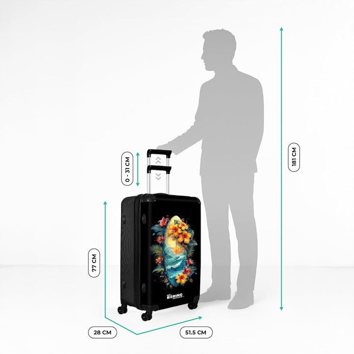 NoBoringSuitcases.com® Koffer XL Gross 77x51.5x28 cm Hartschale Reisekoffer 4 Rollen Leicht Koffer T
