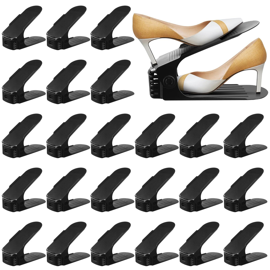 UCAMP Einstellbare Schuhregale,24 Stück Rutschfest Schuhstapler Doppelschicht Schuhhalter Platzspare