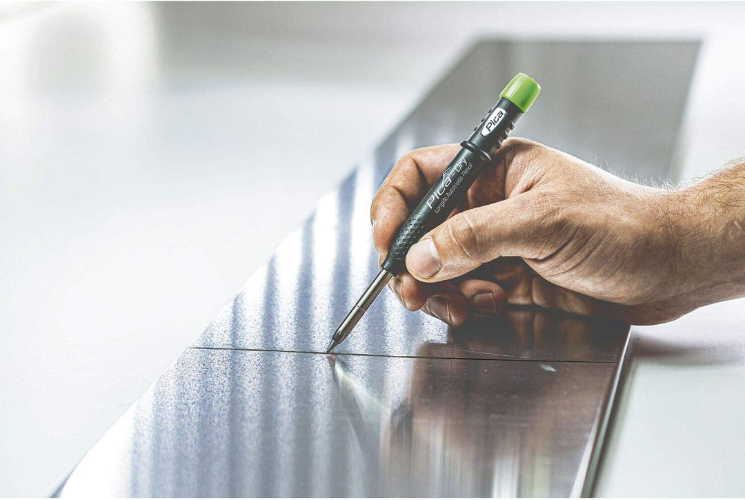 Pica Dry Tieflochmarker Set - Druckbleistift mit automatischem Minenvorschub und 10 Ersatzminen grap