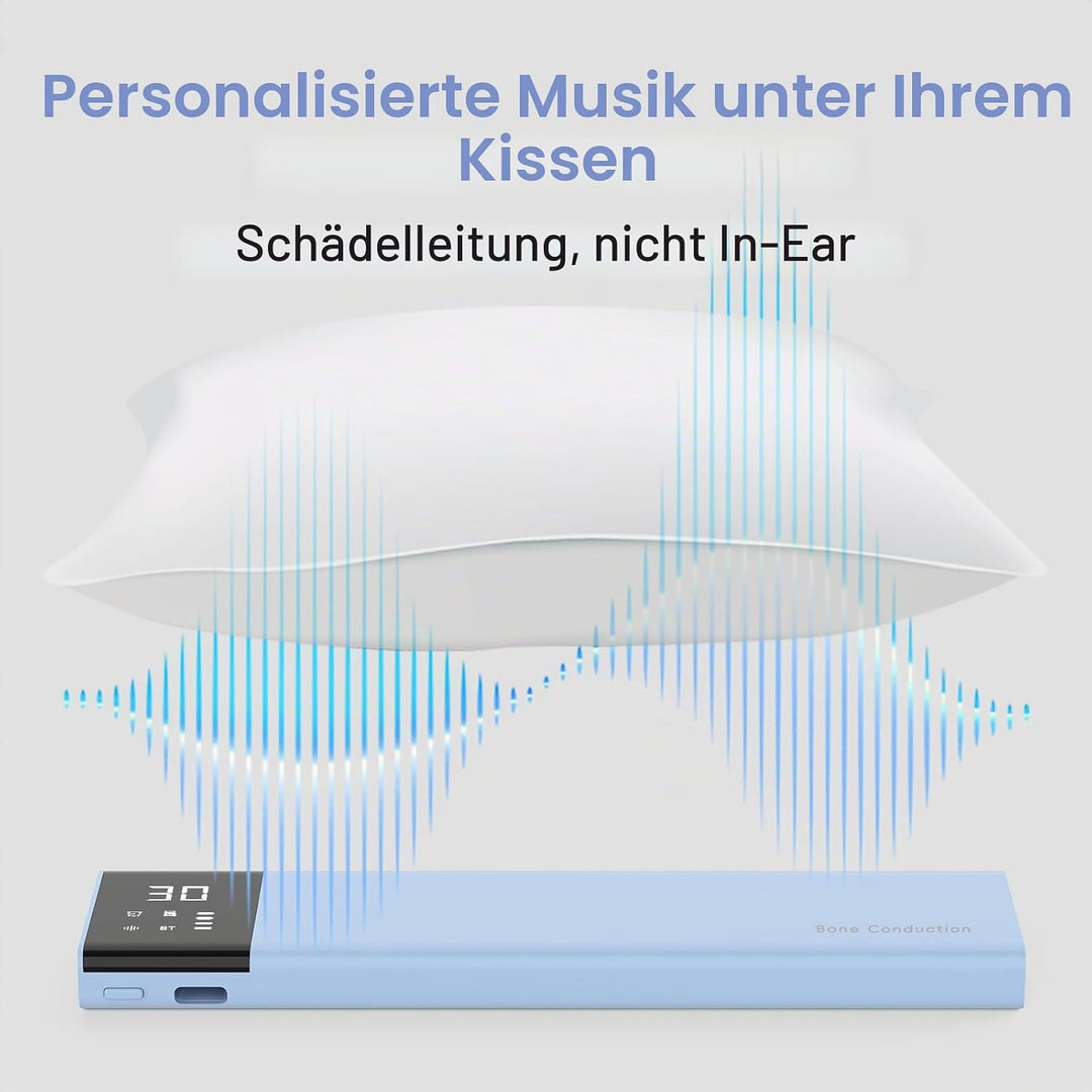 Pillow Speaker und Kissenlautsprecher Bluetooth, 36 Sounds, Display, Timer Blau, Blau