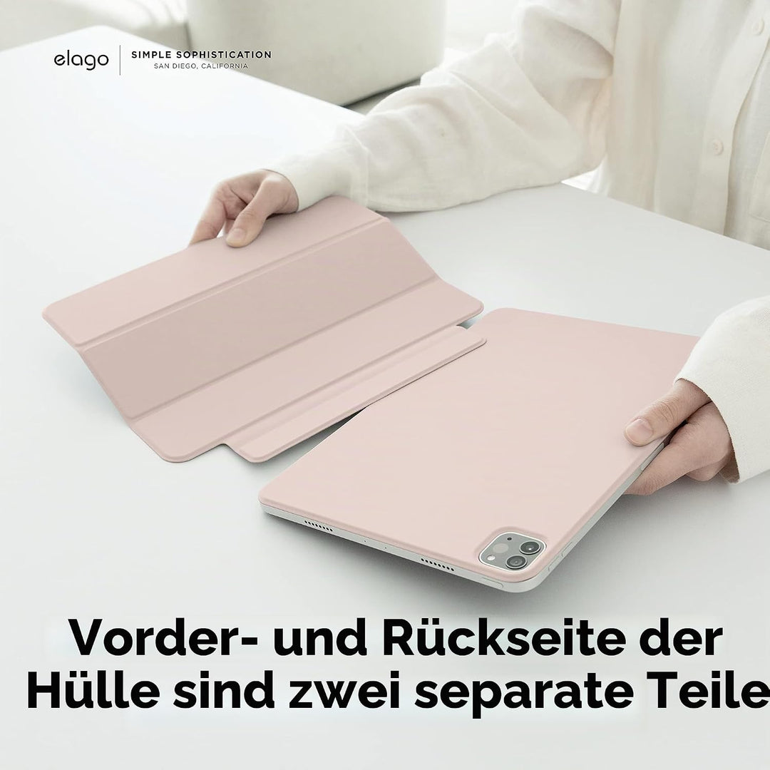 elago Magnetisches Folio Hülle Kompatibel mit iPad Pro 12.9" 6., 5., 4. Gen - Rückwand kann an Metal